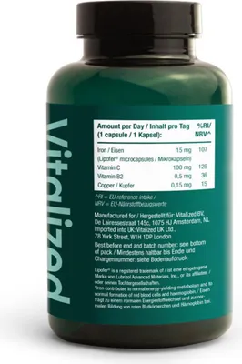 Obrázek produktu pro Vitalised Iron+/iron+ 15 mg kapsle 90 kapsl