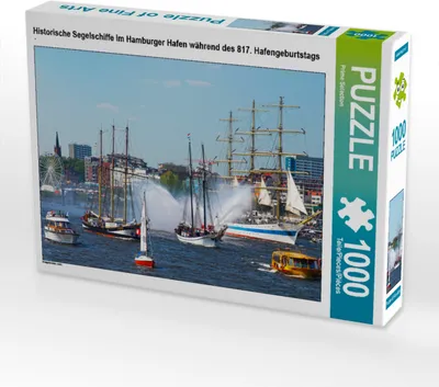Produktbild von CALVENDO Puzzle Historische Segelschiffe im Hamburger Hafen während des 817. Hafengeburtstags | 1000 Teile Lege-Größe 64x48cm Foto-Puzzle für glückliche Stunden