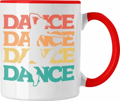 Produktbild von Trendation -  Lustige Tänzer Tasse Geschenk für Tanzbegeisterte Tanzlehrer Grafik Dance (Rot)