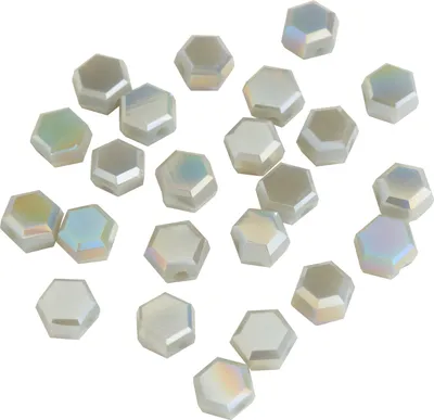 Produktbild von Glasschliffperlen Sechseck 4 mm, 24 Stück Grau