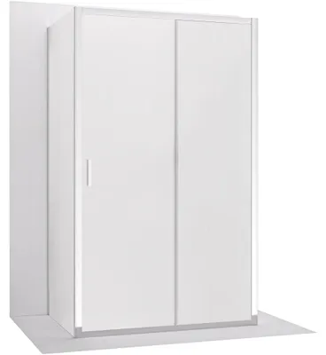Obrázok produktu pre CERANO – Trojstenný sprchový kút Varone LINE U L/P – 6 mm – chróm, mliečne sklo – 90 x 100 cm – posuvný