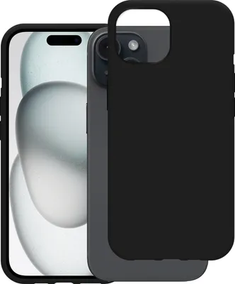 Image de Cazy Coque compatible avec iPhone 15 Coque en Silicone - Coque Flexible - Noir