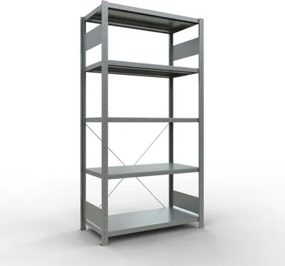 Produktbild von Schulte Fachbodenregal MULTIplus250 Stecksystem | Grundregal | HxBxT 200x100x50cm | 5 Ebenen | Fachlast 250kg | Verzinkt