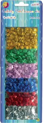 Image de paillettes métallisées, lot de 6 | MT-6353