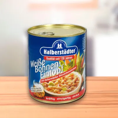 Produktbild von Halberstädter Suppen & Eintöpfe, Weiße Bohnen-Eintopf, 800 g