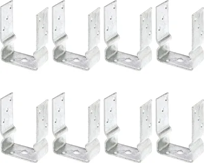 Zdjęcie produktu dla Alberts 8 x wsporniki słupków U, 101x150 mm, ocynkowane ogniowo, do przykręcenia, głębokość 60 mm