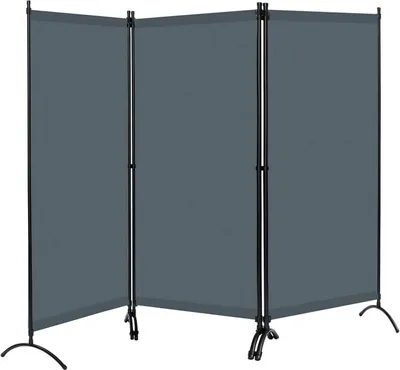 Produktbild von WOLTU Paravent 3-teilig 255x181 cm, Raumteiler klappbar, Sichtschutzwand, Dunkelgrau