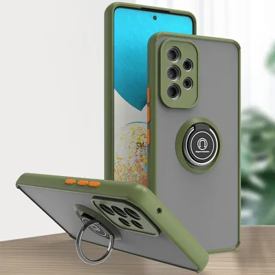 Produktbild von Samsung A53 5G Hülle, Ring Halter Ständer Matte Transluzent TPU Rahmen Stoßfest Schutzhülle für Samsung Galaxy A53 5G Grün