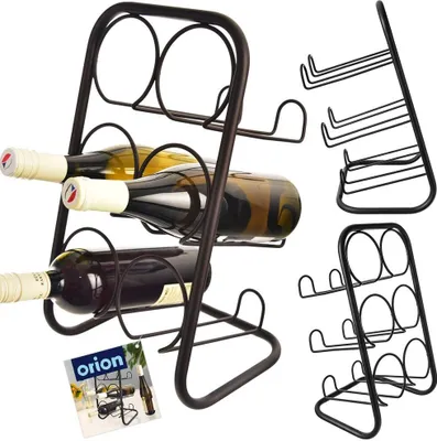 Produktbild von Orion Weinregal Flaschenständer Weinhalter Flaschenregal Weinflaschenhalter aus Metall schwarz für 6 Weinflaschen 22,5x39 cm