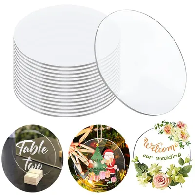 10 Acrylplatten rund 10 cm, 2 mm, transparent für DIY