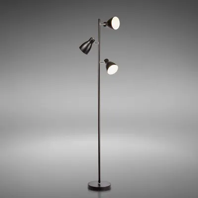 Image de B.K.Licht Lampadaire design LED métal lampe retro sur pied orientable noir 230V