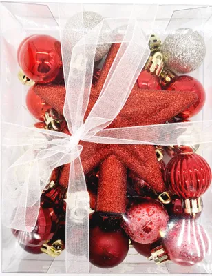 Produktbild von 30 Christbaumkugel Ø3cm Weihnachtskugel Set Bruchfest Weihnachtsstern Baumschmuck Rot