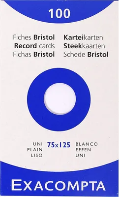 Immagine prodotto di EXACOMPTA 13301E Schede EXACOMPTA, 75 x 125 mm, in bianco, bianche