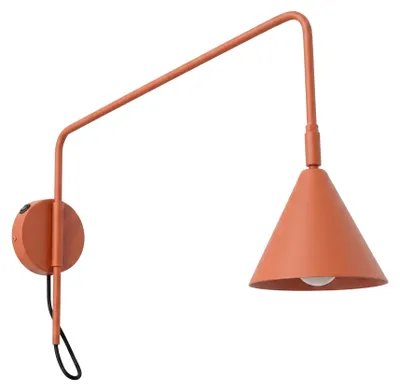 Zdjęcie produktu dla Kinkiet NOX 1 ochra czerwona z włącznikiem 1xE14 10W stal 30x61x14cm Sollux Lighting