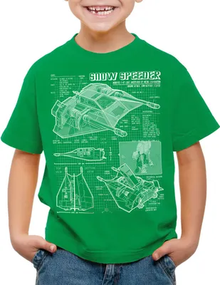 Produktbild von style3 Snow Speeder T-47 Kinder T-Shirt blaupause hoth air