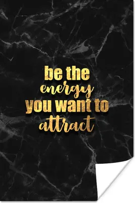 Produktbild von MuchoWow® Poster Zitate - Energie - Gold - Marmor 40x60 cm - Plakate für die Wand - Poster Babyzimmer