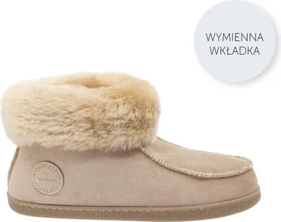 Produktbild von Vanuba Peppin Lammfell Hausschuhe Damen Schuhe - Badelatschen Damen Hausschuhe - Leder Wolle Pantoffeln Damen - Bequeme Schuhe Damen Lammfell-Hausschuhe - 40 EU Leder Beige Beige