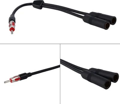 Produktbild von Antennen-Verlängerungskabel,Auto-Antennen-Verlängerungskabel,2 Buchsen auf 1 Stecker Antennen-Adapter,Y-Splitter Antennen-Verlängerungskabel,Antennen-Y-Splitter-Kabel,Radio-Antennen-Y-Splitter-Kabel