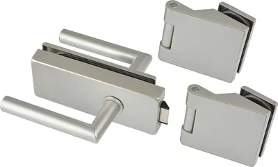 Zdjęcie produktu dla Klasyczny zestaw okuć, bez blokady, aluminium z efektem stali nierdzewnej