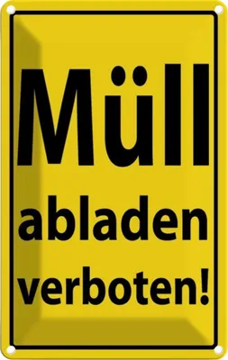 Immagine prodotto di vianmo Insegna di latta 18x12 cm Müll abladen verboten