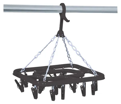 Productafbeelding van MSV - Rechthoekige sokkendroger van grijs PP-materiaal, afmetingen 31x24,5 cm, ideaal voor het drogen van sokken