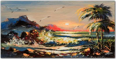 Produktbild von Coloray - Bild aus Glas - Glasbilder - 100 x 50 cm - Wohnzimmer Glasblock mit Bild Wanddekoration Gehärtetes Glas Dekoration Küche -  Sonnenuntergang