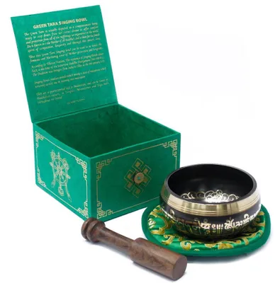 Imagen del producto de Cuenco tibetano set - Tara Verde 10cm (min 400gm)
