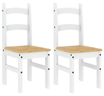 Produktbild von vidaXL Essstühle 2 Stk. Weiß 40x46x99 cm Massivholz Kiefer