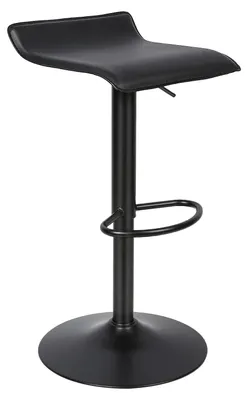 Immagine prodotto di Set di 2 sgabelli da bar - Sgabello girevole - Rotazione a 360° - Regolabile in altezza - Seduta imbottita - Pelle finta - Struttura in metallo - Design moderno - Nero