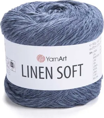 Produktbild von YarnArt Leinen Soft Garn 100g - Natürliches Sommergarn in Denim - 272m (Viskose, Baumwolle, Leinen)