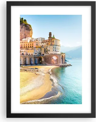 Produktbild von Gerahmtes Poster - Schwarzer Rahmen - Küste Amalfi Italien - 30x40 cm - Wand Bild - Wanddeko - Wandbilder - Kunstposter - Wandposter - Bilderrahmen - Bilder - Kunstdruck - P2BPA30x40-5187