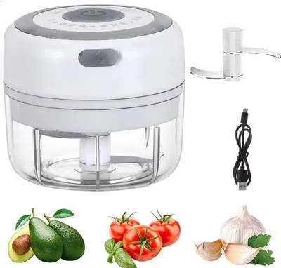 Obrázek produktu pro Elektrický lis na česnek, nabíjení přes USB, přenosný, bílý, 100 ml
