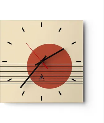 Produktbild von Wanduhr - Quadrat - Glasuhr - Abstraktion Linien Rad - 40x40cm - Schleichendes Uhrwerk - Lautlos - zum Aufhängen bereit - Dekoration Modern - Wanddekoration aus Glas - C3AC40x40-4230