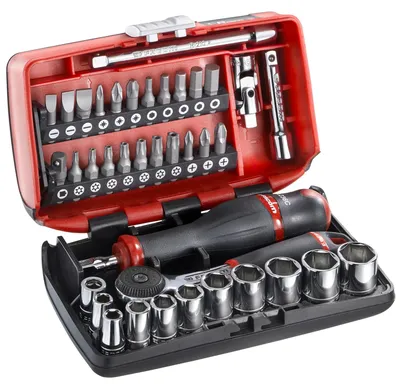 Obrázek produktu pro Sada 38 kusů klíčů 1/4" R2NANO, kompletní sada nářadí v kufru