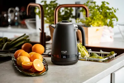 Immagine prodotto di Bollitore elettrico Adler AD 1295b, 2200 W, 1,7 L, acciaio inox, supporto girevole a 360°, nero