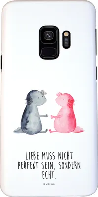 Produktbild von Mr. & Mrs. Panda Samsung Galaxy S9 Handyhülle Axolotl Liebe - Weiß - Geschenk, Valentinstag, Handy Schutzhülle, Smartphone Hülle, Cover
