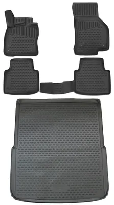 Produktbild von Gummi Kofferraumwanne + Fußmatten Set für Skoda Superb 3 Kombi B8 3V, Bj. 2015-