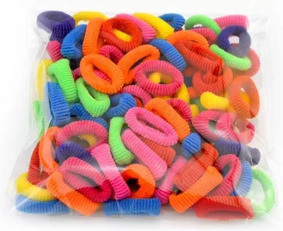 Image de Élastiques à cheveux | 100 pièces | multicolores