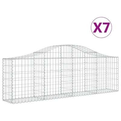 Zdjęcie produktu dla vidaXL Gabiony z wysokim łukiem 7 szt. 200x30x60/80 cm Ocynkowane żelazo