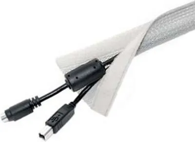 Immagine prodotto di Calza per cavi con chiusura a velcro, lunghezza 50 metri, rotolo nero