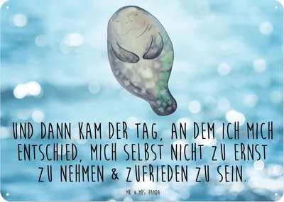 Produktbild von Mr. & Mrs. Panda tafel Seekuh Happy DIN A3 - Oceanblue - Geschenk, Retro Blechschild, Wandbild, Türschild, Respekt, Freundin, Neustart, Schild, Seekühe, Meerestiere