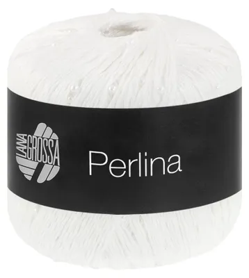 Produktbild von Lana Grossa PERLINA 50 g Seidig glänzendes Accessoire-Garn (Beilaufgarn) Farbe 001 - Weiß
