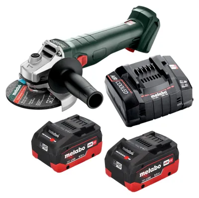 Zdjęcie produktu dla Szlifierka kątowa akumulatorowa Metabo W 18 7-125 18 V 125 mm + 2 akumulatory LiHD 8,0 Ah + ładowarka