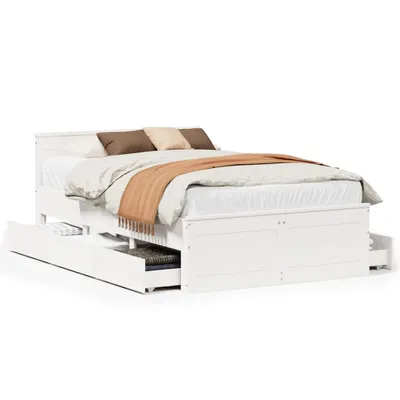 Obrázok produktu pre vidaXL Posteľ z masívu bez matraca s čelom biela 120x200cm borovica