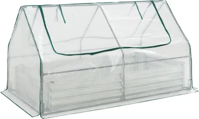 Obrázok produktu pre súprava vyvýšeného záhonu 3 v 1 so skleníkom "Balsorano" oceľ s PE sieťovinou 186 x 96 x 98 cm biela