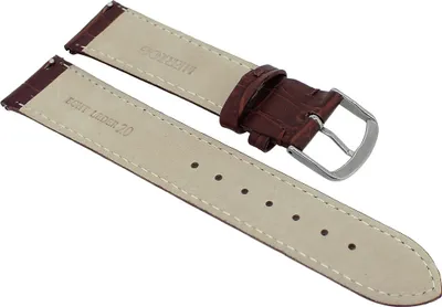 Produktbild von Herzog Louisiana > Uhrenarmband braun > easy click Leder Krokoprägung , Stegbreite:20mm, Schließe:Silbern
