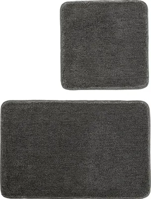Produktbild von Kleine Wolke Badteppich-Set RELAX Anthrazit Set 2-teilig mit 50x50cm und 55x85cm