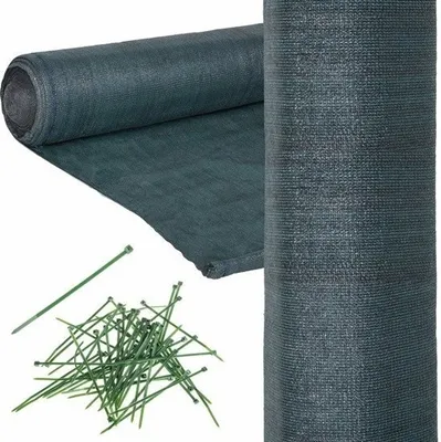 Immagine prodotto di Rete di schermatura - rotolo di rete ombreggiante - 90 per cento - 1,5 x 50 m - rete di schermatura solare - rete per la privacy - verde - kit di montaggio incluso - giardino