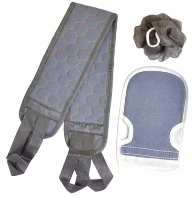 Zdjęcie produktu dla Zestaw Gąbek Szczotek Pod Prysznic TSG-414 3 Sztuki Do Mycia Ciała Premium