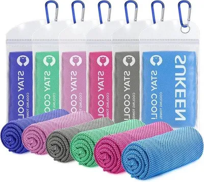 Produktbild von Sofort verdunstungsbasierte Kühlhandtuch für Sport, Yoga, Golf, Fitness, Nackenübungen – Kühlhandtuch (40" x 12") – Kühlhandtücher